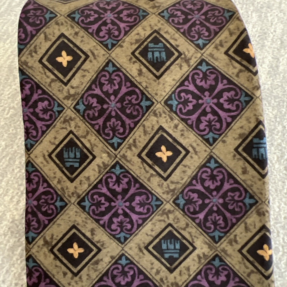Liberty Of London Silk Tie Medallion Print USA Vintage Career Formal Green - Picture 3 of 6